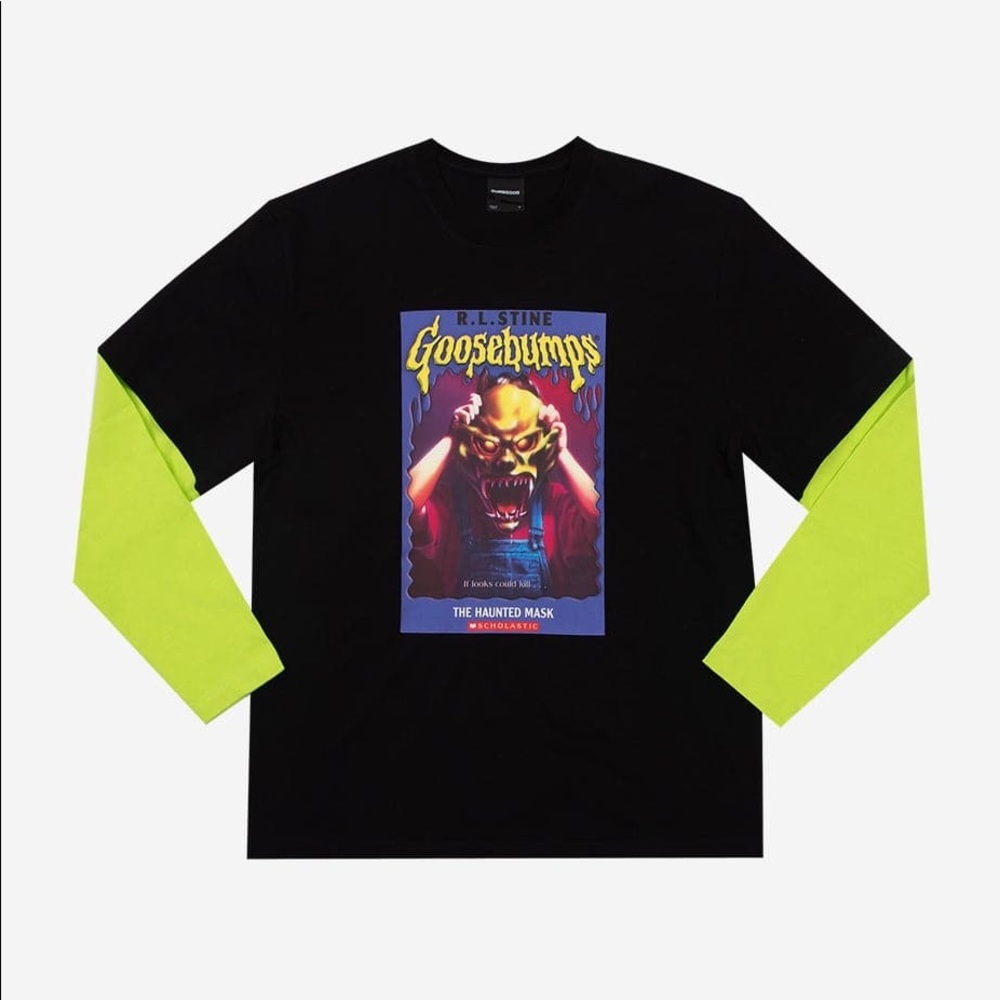 NWT Dumbgood Goosebumps Mask Layered Shirt L